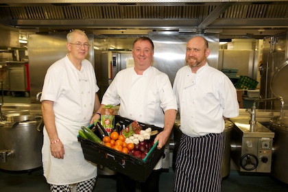 Paul Oxborough (Assistant head chef), Jeff Havercroft (head chef) & Bob Carter (chef)