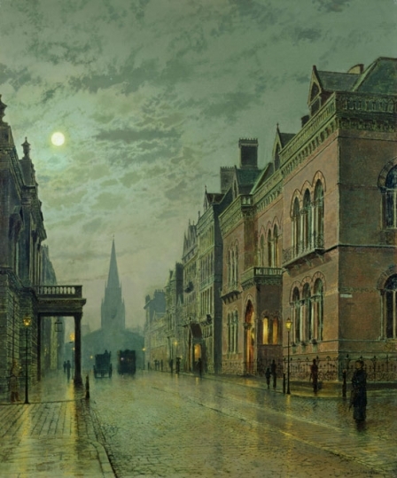 Park Row, Leeds, 1882 (oil on canvas) by Grimshaw