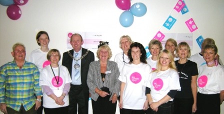 Staff and volunteers celebrate the launch of the BIG Lottery projects with the Mayor of Knaresborough, Cllr Andrew Willoughby, and Deputy Mayor of Harrogate, Cllr Pat Jones.