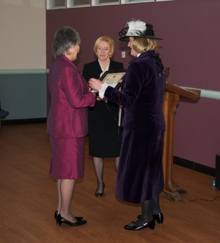 Special Award to Rosemary Marsh (left) for services to the community, Sandra Dodson (centre)and The High Sheriff of North Yorkshire (right)