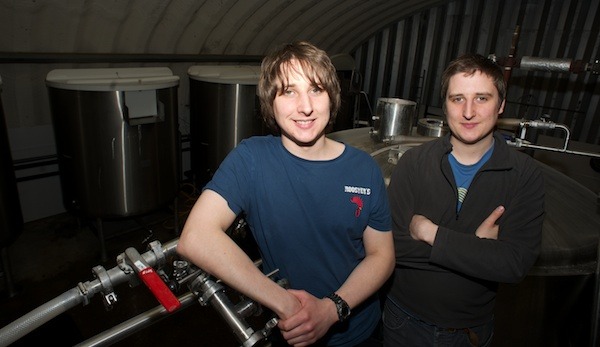 Tom and Oliver Fozard in the Brewery