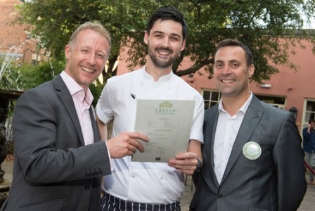 From left to right Hotel du Vin Harrogate manager Grant Lowe with new chef Struan McIntyre and bistro manager Tom Jones