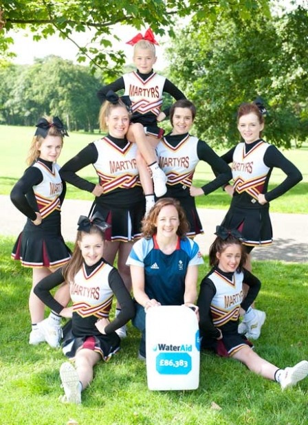 Rebecca Gallentree with Yorkshire Martyrs Cheerleading Squad