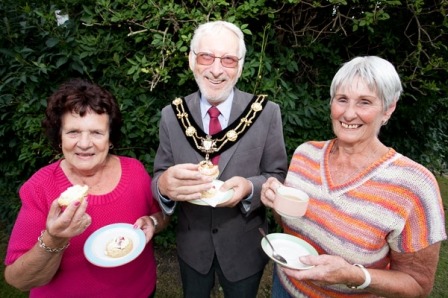 Tea-riffic donation....Jill Smith (left) and Margaret Crewe from the Carers' Resource celebrate news of the donation with Coun Mick Stanley, Mayor of Ripon