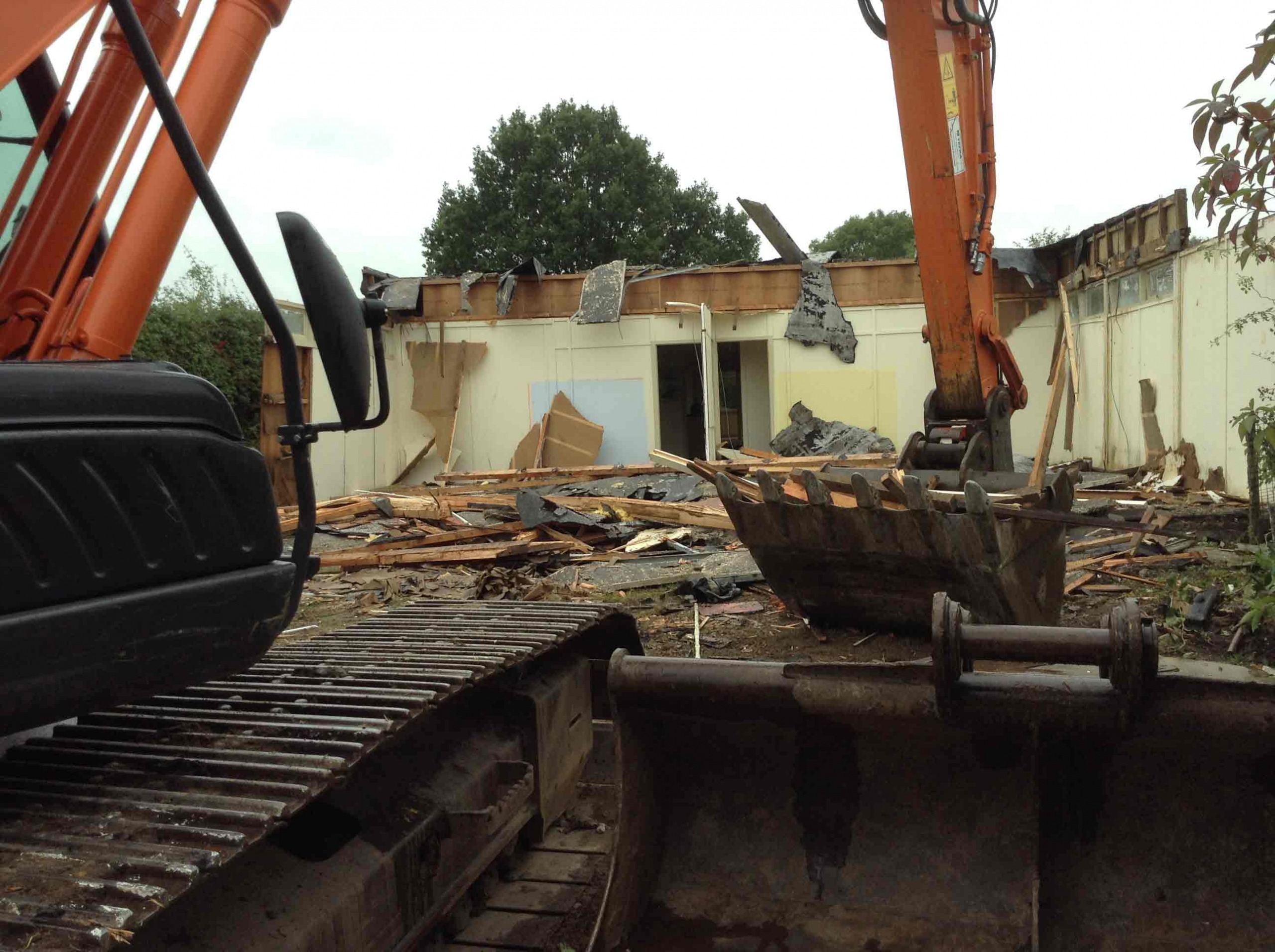 Demolition works underway at Birk Crag Girlguiding Centre