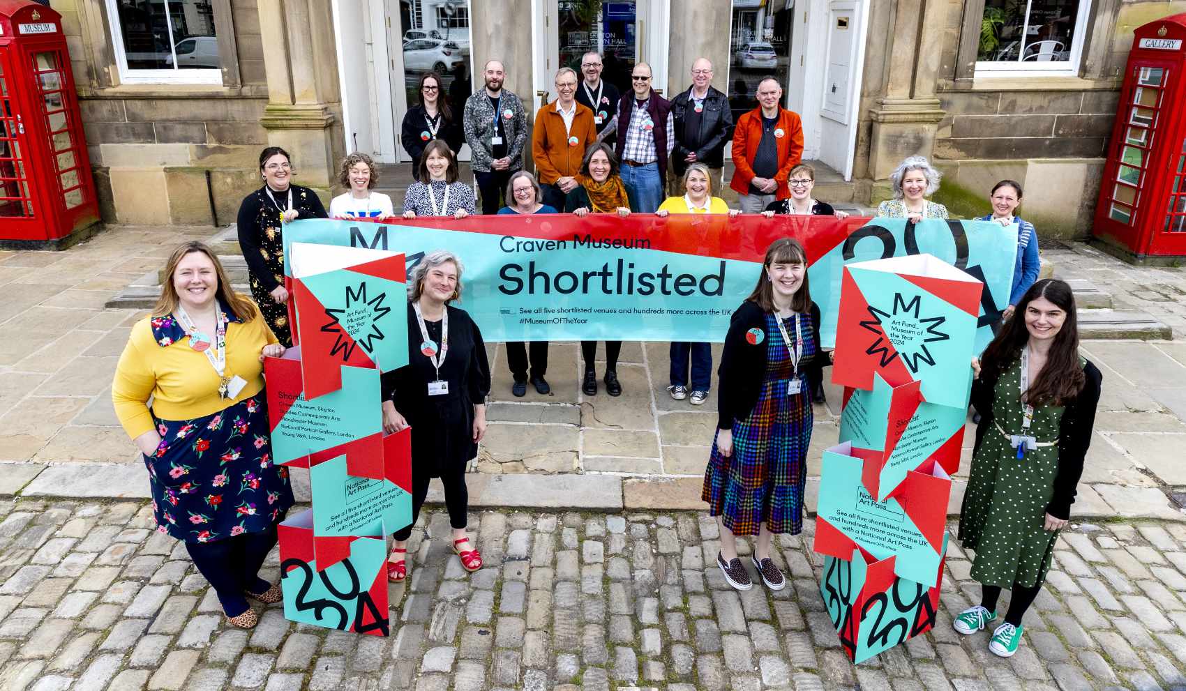 The Skipton Town Hall team celebrate Craven Museum being a finalist in Art Fund MOTY a finalist
