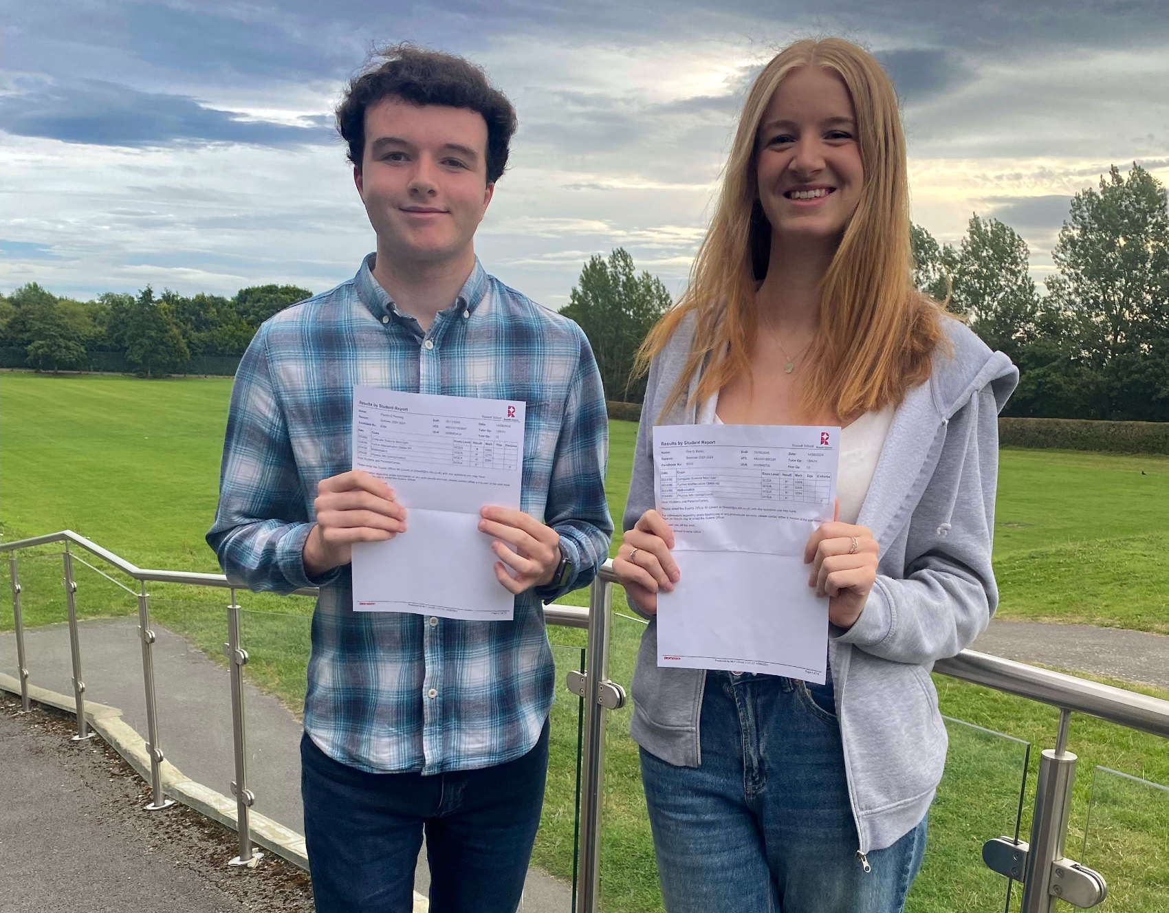 Patrick Fleming who is going to Cambridge University to study Natural Sciences and Eva Bailey who is going to Birmingham University to study Physics