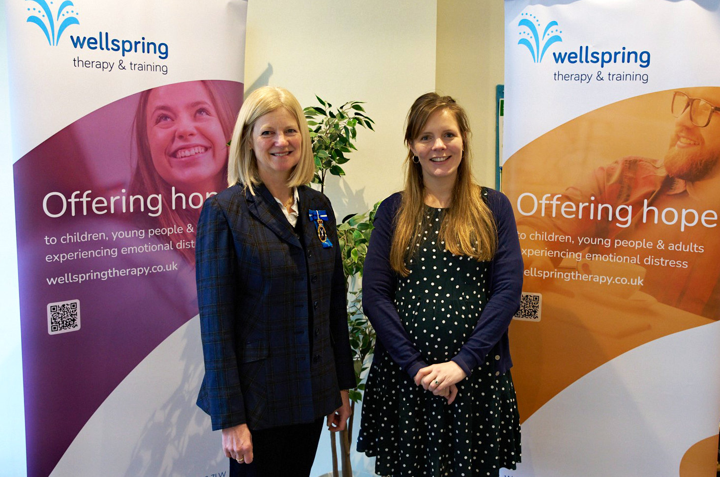 Emily Fullerton with Clare Granger, who visited Wellspring when she was High Sheriff of North Yorkshire earlier this year