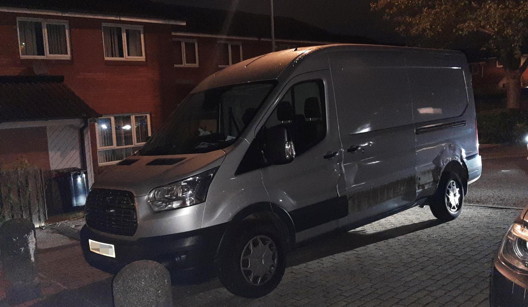 The silver Ford Transit Cargo found abandoned in Highlands Walk, Belle Isle