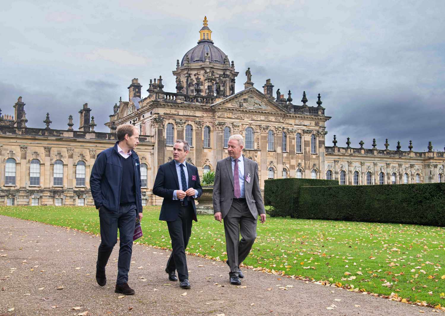 David Steel, the chief executive of Dawnay Estates which owns North Yorkshire Water Park, SEALIFE Scarborough’s general manager, Andrew Clay, and North Yorkshire Council’s chief executive, Richard Flinton, at Castle Howard for the official launch of Visit North Yorkshire