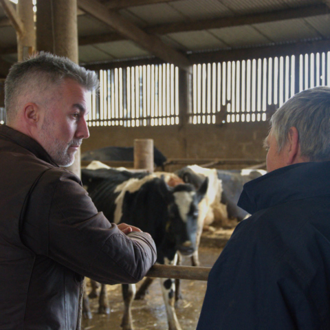 Mayor David Skaith with dairy farmer Steve Welford