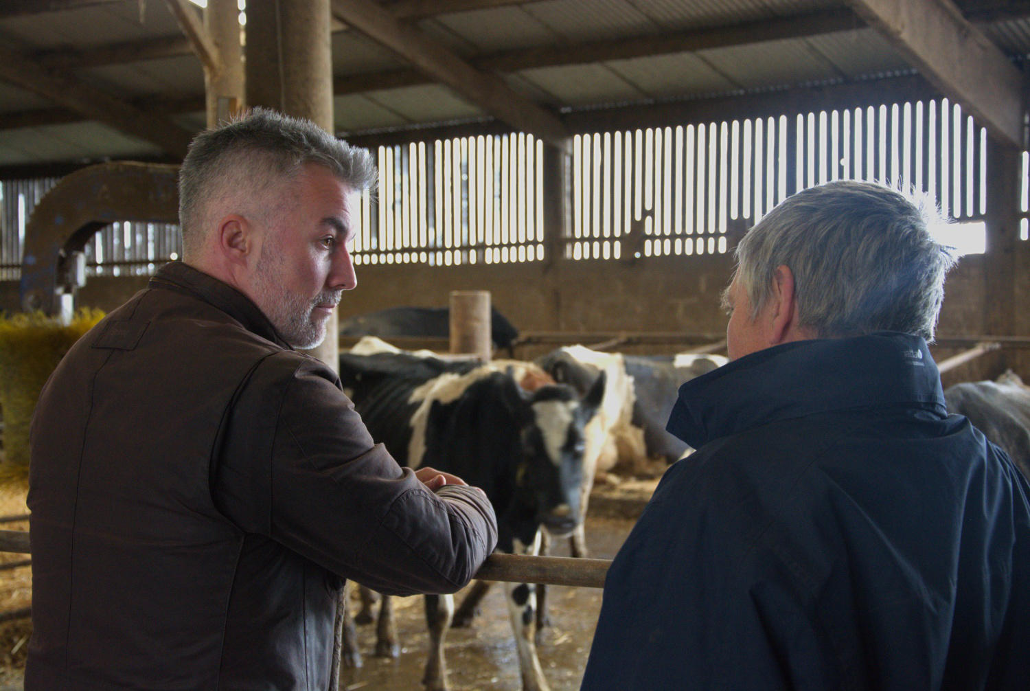 Mayor David Skaith with dairy farmer Steve Welford