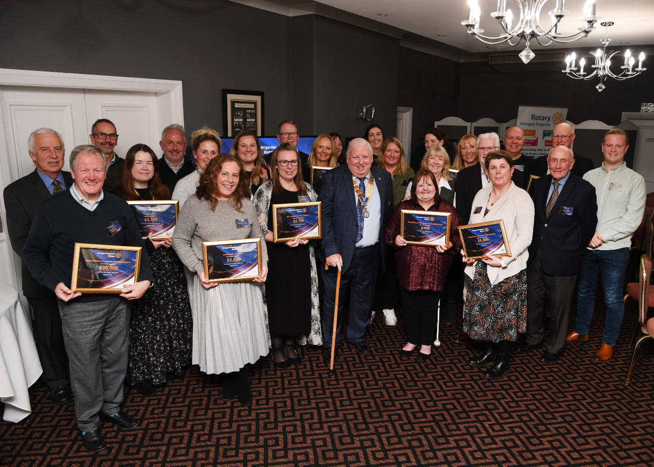 Representatives of the 14 charities and groups chosen to receive Legacy Fund grants are pictured with Harrogate