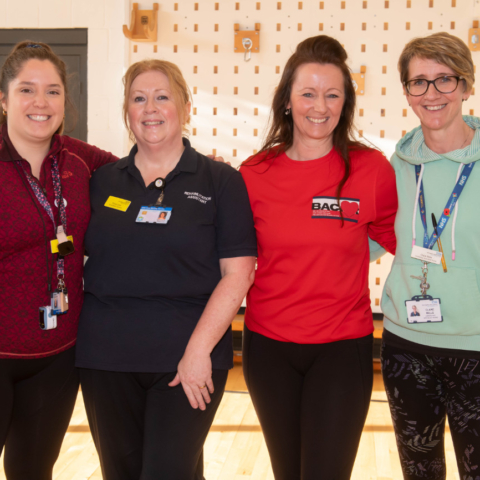 The multi-disciplinary team that work on the cardiac rehab programme at the Fairfax Wellbeing hub in Harrogate – Valentina Vergara, physiotherapist; Fiona Love, cardiac rehab physio assistant, Emma Spalding, cardiac rehab instructor and Clare Mills, head cardiac rehab nurse