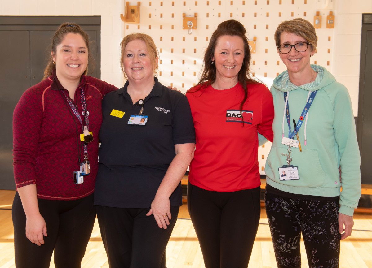 The multi-disciplinary team that work on the cardiac rehab programme at the Fairfax Wellbeing hub in Harrogate – Valentina Vergara, physiotherapist; Fiona Love, cardiac rehab physio assistant, Emma Spalding, cardiac rehab instructor and Clare Mills, head cardiac rehab nurse