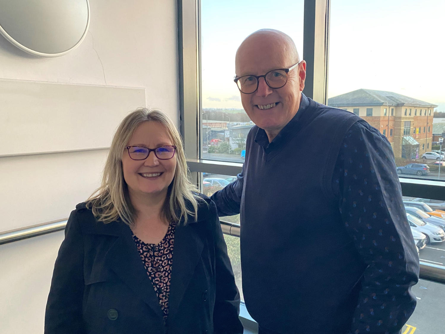 Managing director at Align, Ron Walton, with the Institution of Civil Engineers (ICE) membership development officer for the North East, Yorkshire and Humber, Tracie Fenton