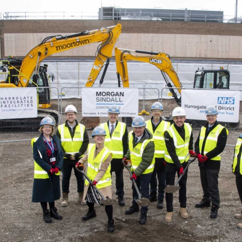 Pictured (left-right): Jo Parker (Associate Director of Capital Planning, HDFT), James Layton (Senior Quantity Surveyor, Morgan Sindall Construction), Sarah Armstrong (Chair – HDFT), Mark Chamberlain (Chair – HIF), Jonathan Coulter (Chief Executive – HDFT), Matt Graham (Director of Strategy – HDFT), Ben Hall (Area Director Yorkshire, Morgan Sindall Construction), Dr. Nigel Wells (Executive Director of Clinical and Professional – Humber and North Yorkshire Integrated Care Board) and Steven Fry (Project Manager, Morgan Sindall Construction).