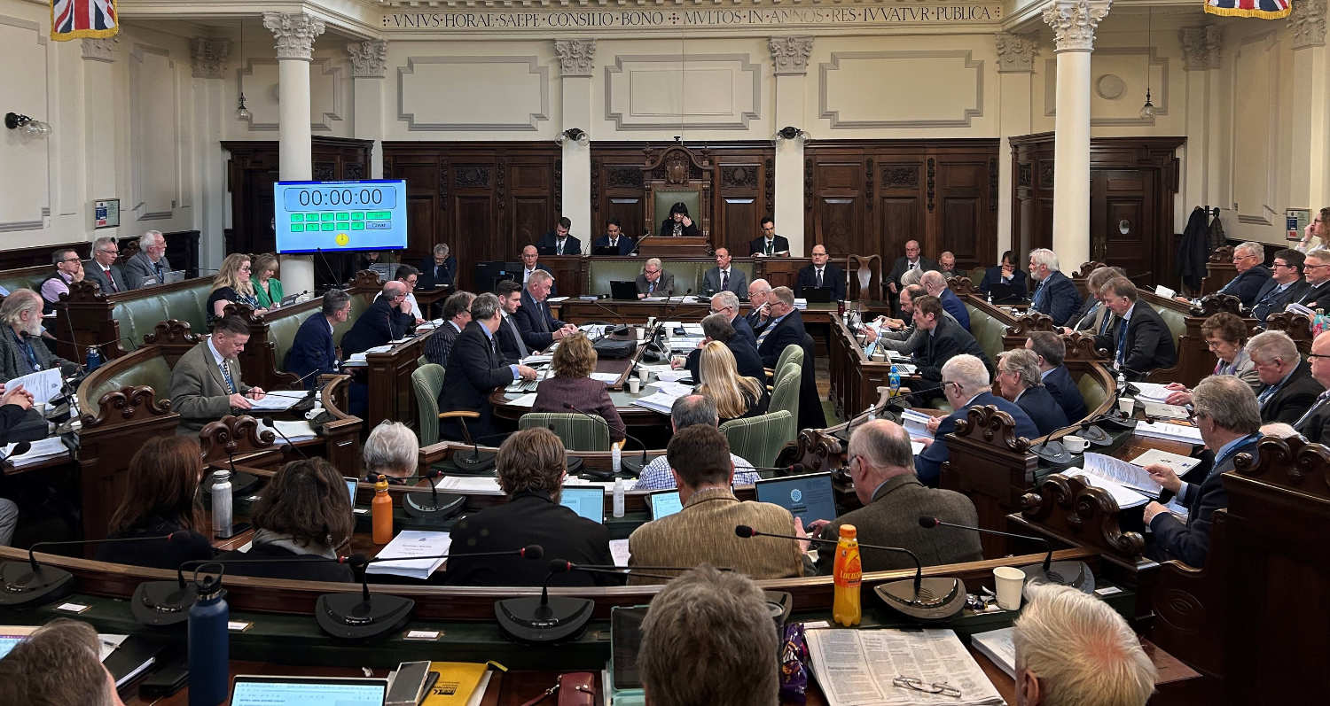 Members of North Yorkshire Council at today’s full council meeting when the budget for the next financial year was approved