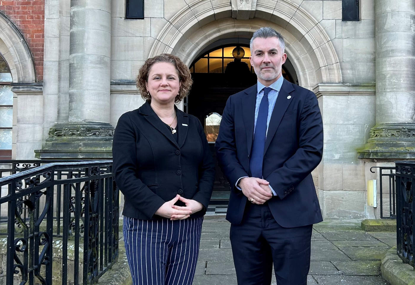 ayor David Skaith and Deputy Mayor Jo Coles outside County Hall before the Police Fire and Crime Panel meeting